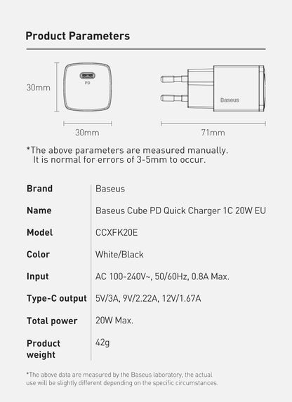 20W USB Type C Charger PD Fast Charge Portable Compact - Smarsty