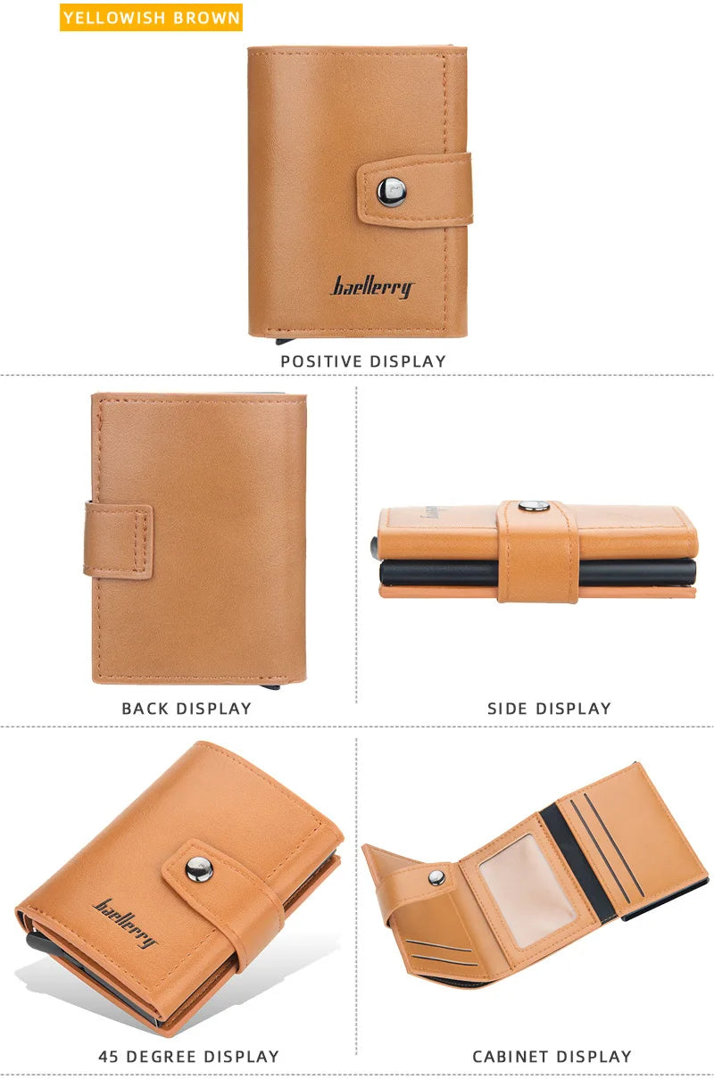New RFID Men Card Wallets Hasp Small Card Wallets Slim Mini Men's Wallet High Qaulity Card Clip Photo Holder Short Male Purses