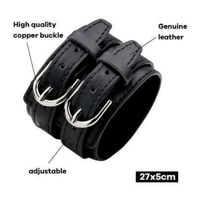Men's Genuine Leather Bracelet Adjustable Vintage Punk Style - Smarsty