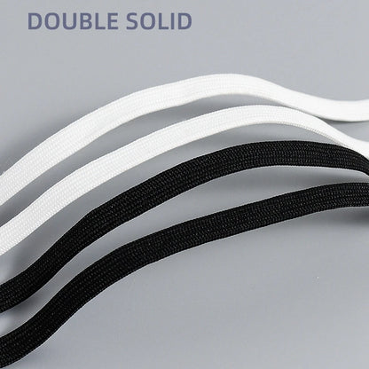 1Pair Classic shoelaces Flat black White Shoe Lace Double Fabric Non-slip Polyester Laces Casual Sport Shoestrings 100/120/140CM - Smarsty