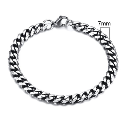 Vnox Men's Stainless Steel Cuban Link Chain Bracelet - Smarsty