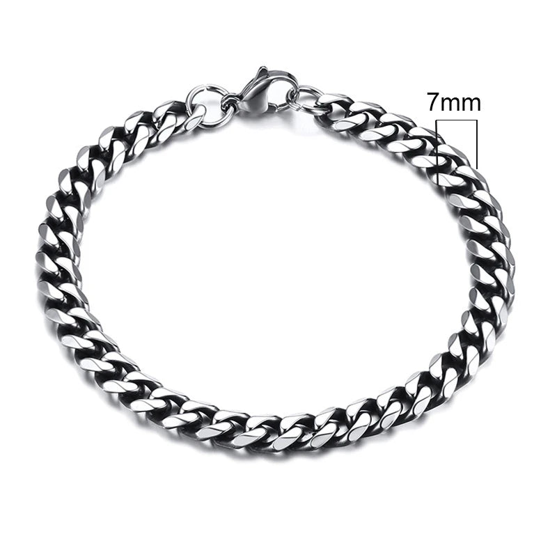 Vnox Men's Stainless Steel Cuban Link Chain Bracelet - Smarsty