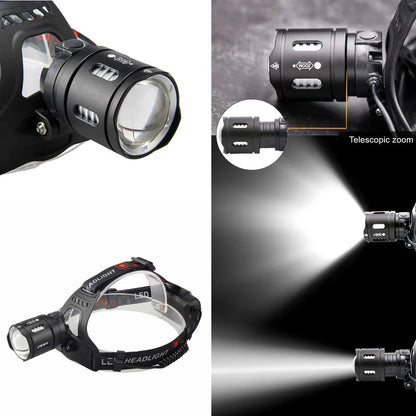 Powerful XHP70.2 XHP50.2 Led Headlamp Headlight Zoom Head Lamp Flashlight Torch 18650 battery USB Rechargeable Fishing Lantern by Smarsty