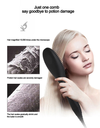 Ceramic Hair Straightener Brush for Fast Smoothing - Smarsty
