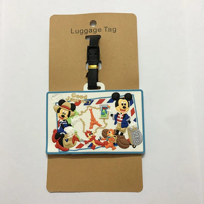 Cute Mickey and Minne Luggage Travel Accessories Tag Silica Gel Suitcase ID Addres Holder Baggage Boarding Tag Portable Label - Smarsty