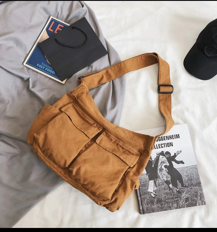 Women Vintage Canvas Tote Bag Crossbody Shoulder Purse - Smarsty