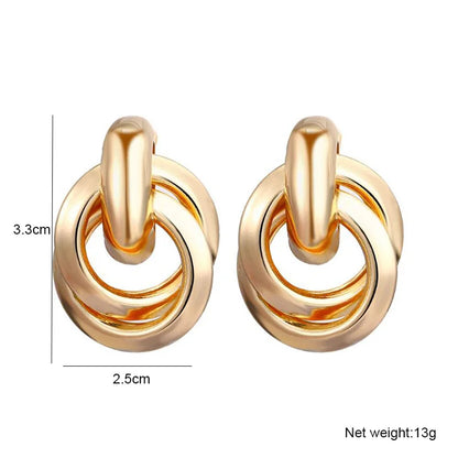 Gold Metal Drop Earrings with Irregular Heart Design for Women - Smarsty