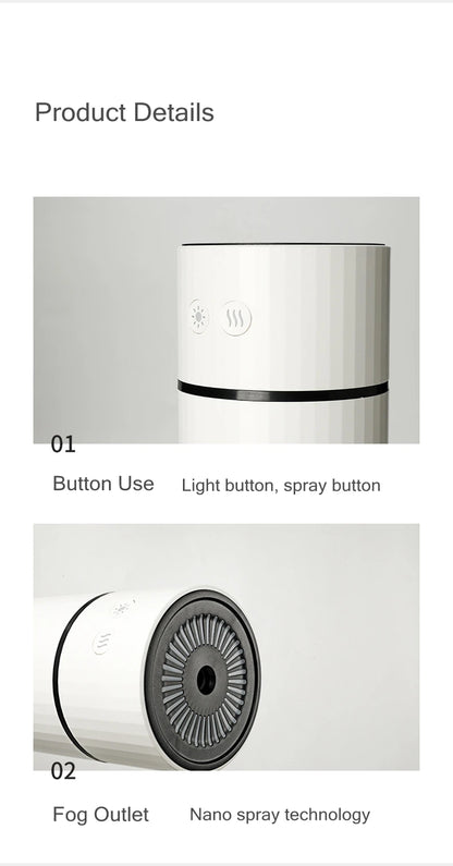 Wireless USB Aromatherapy Humidifier with LED Night Light - Smarsty