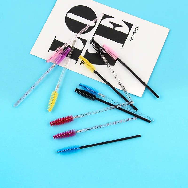 5/25/50 PCS Makeup Brushes Pink Crystal Eyelashes Brush Reusable Fake Lashes Extension Supplies False Eyelash Make up Tool Hot - Smarsty
