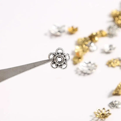 50pcs Tibetan Silver Leaf Flower Bead Caps for Jewelry Making - Smarsty