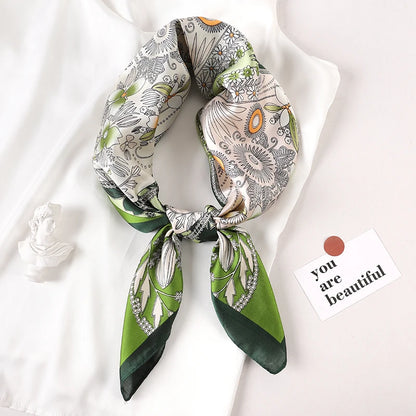 Luxury Silk Square Scarf Soft Satin Neck Hair Tie - Smarsty