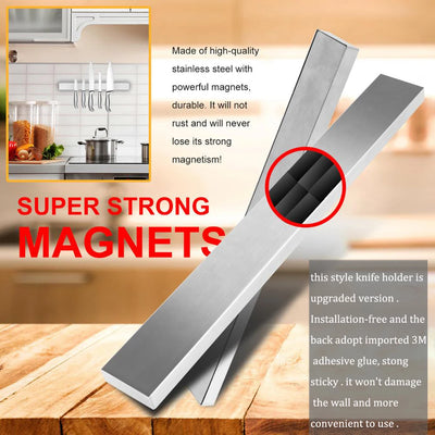 40CM 50CM Stainless Steel Knife Stand Magnetic Knife Holder Wall Block Storage Rack for Knives Kitchen Accessories Organizer by Smarsty