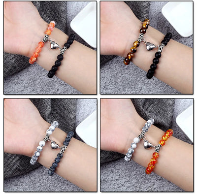 Natural Stone Couple Bracelets Set for Friendship - Smarsty