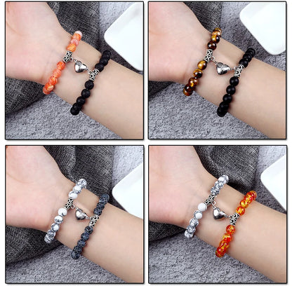 Natural Stone Couple Bracelets Set for Friendship - Smarsty