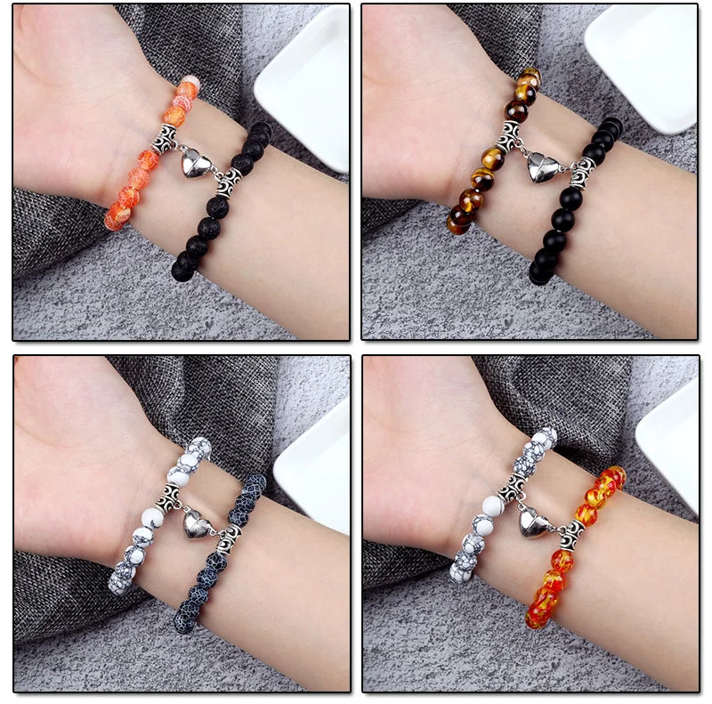 Natural Stone Couple Bracelets Set for Friendship - Smarsty