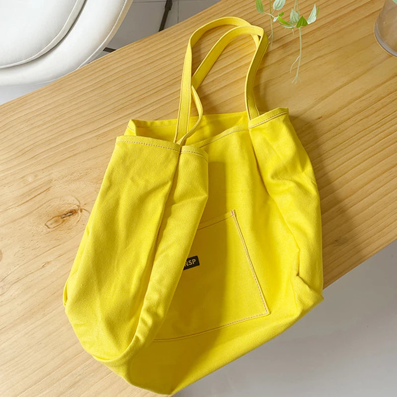 Canvas Reusable Shopping Bag For Women Portable Tote - Smarsty