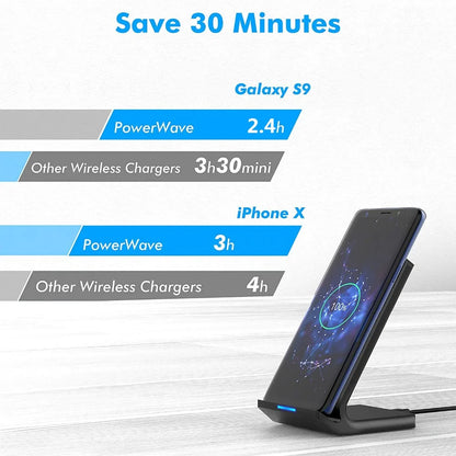 30W Qi Wireless Charger Stand Fast Charging Dock For Phones - Smarsty