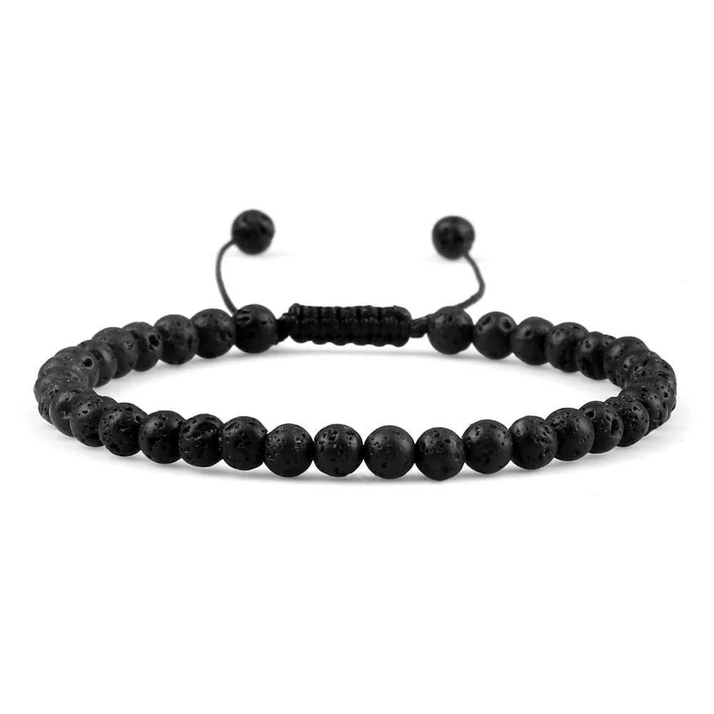 Adjustable Lava Stone Beaded Bracelet for Chakra Healing - Smarsty