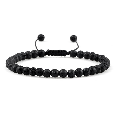 Adjustable Lava Stone Beaded Bracelet for Chakra Healing - Smarsty