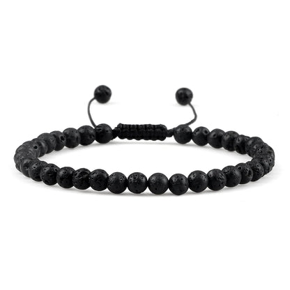 Adjustable Lava Stone Beaded Bracelet for Chakra Healing - Smarsty