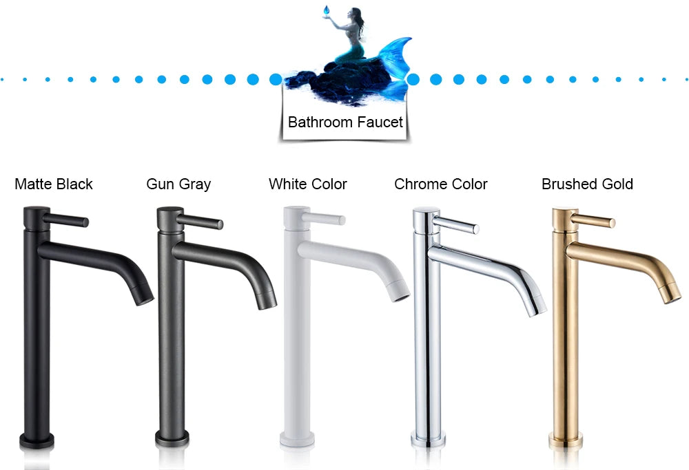 Brushed Gold Bathroom Faucet with Hot Cold Mixer - Smarsty
