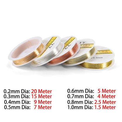 Gold Copper Wire Beading Cord Flexible Jewelry Wire - Smarsty