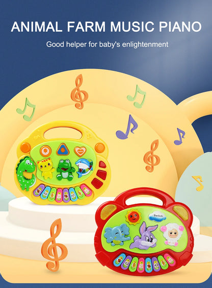 Kids Cartoon Piano Keyboard Game with Animal Sounds Flashing Light Music Baby Instrument Music Toys Educational Toys Kids Gifts by Smarsty