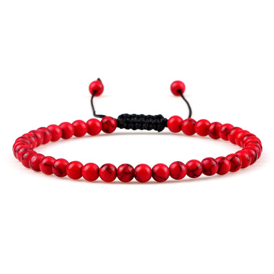 Adjustable Lava Stone Beaded Bracelet for Chakra Healing - Smarsty