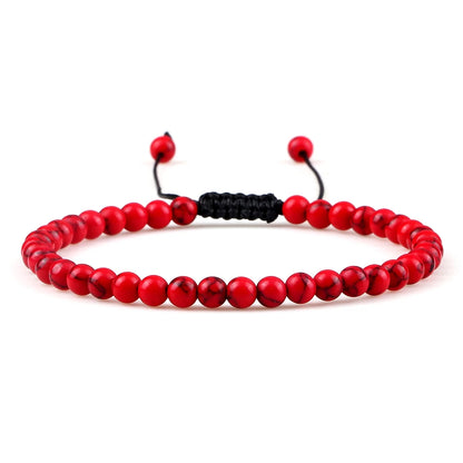 Adjustable Lava Stone Beaded Bracelet for Chakra Healing - Smarsty