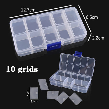 Adjustable Plastic Jewelry Storage Box with 10 Compartment Slots - Smarsty