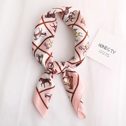 Luxury Silk Satin Headscarf for Women with Plaid Print - Smarsty