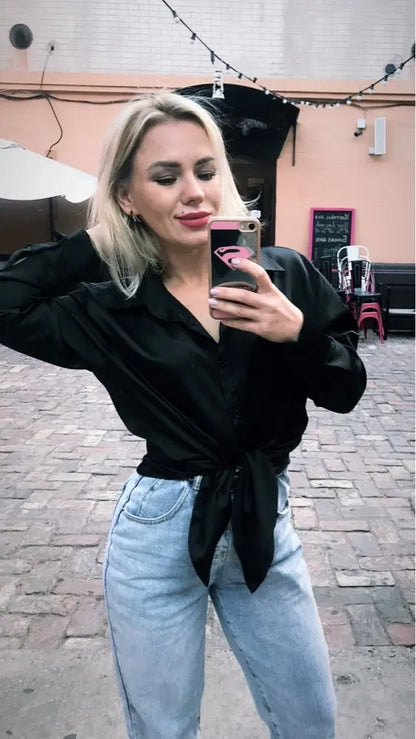Autumn Fashion Button Up Shirt Spring Vintage Blouse Women White Lady Long Sleeves Female Loose Streetwear Shirts Design Tops - Smarsty
