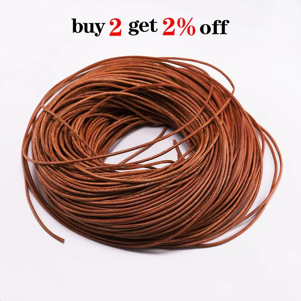 Genuine Cow Leather Durable Round Cord For DIY Bracelet - Smarsty