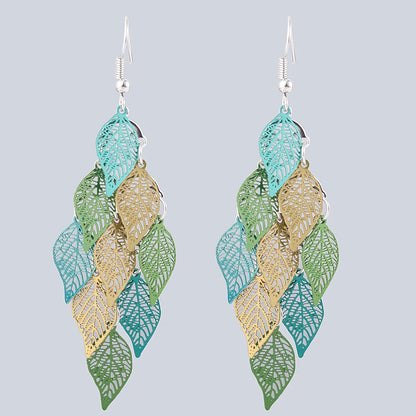 Bohemian Style Nine Leaf Drop Earrings for Women Gifts - Smarsty