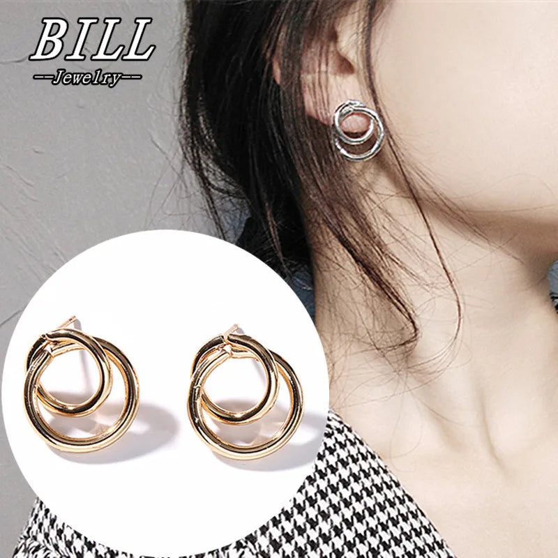 Gold Metal Drop Earrings with Irregular Heart Design for Women - Smarsty