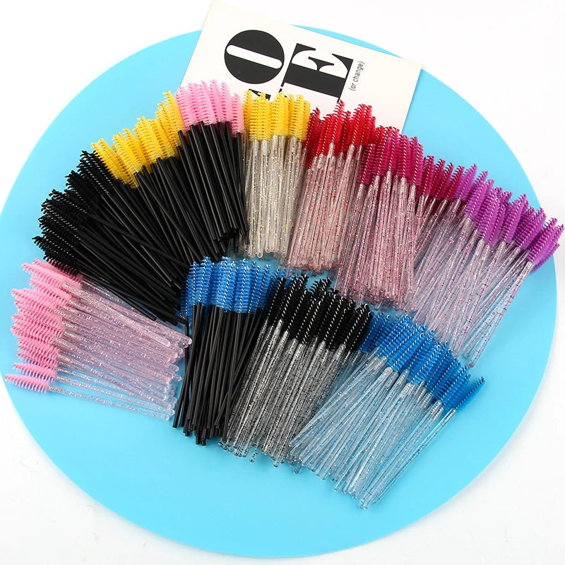 5/25/50 PCS Makeup Brushes Pink Crystal Eyelashes Brush Reusable Fake Lashes Extension Supplies False Eyelash Make up Tool Hot - Smarsty