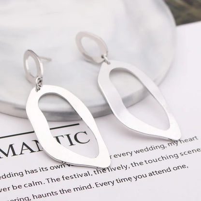 Gold Metal Drop Earrings with Irregular Heart Design for Women - Smarsty