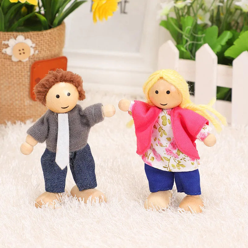 Wooden Dollhouse Furniture Miniature Toy For Dolls Kids Children House Play Toy Mini Furniture Sets Doll Toys Boys Girls Gifts