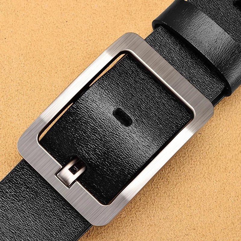 Mens Leather Casual Belt High Quality Durable Buckle - Smarsty