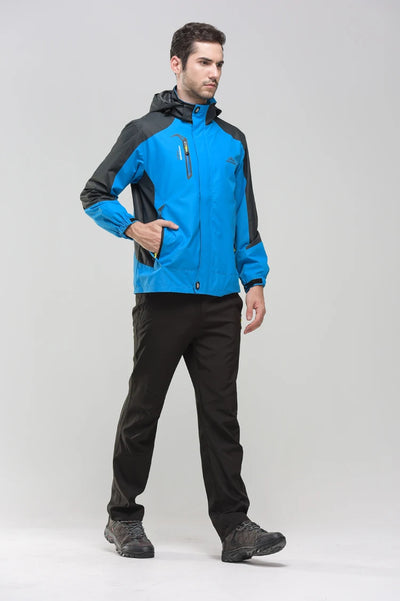 TRVLWEGO Camping Hiking Jacket Men Autumn Outdoor Sports Coats Climbing Trekking Windbreaker Travel Waterproof Jackets Black by Smarsty