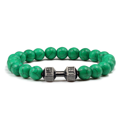 Natural Stone Dumbbell Bead Bracelet for Energy and Style - Smarsty