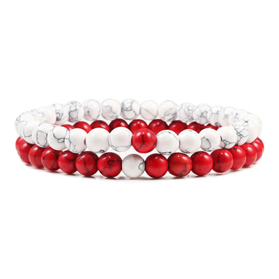 Couples Distance Lava Stone Yoga Bracelets Set - Smarsty