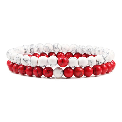 Couples Distance Lava Stone Yoga Bracelets Set - Smarsty