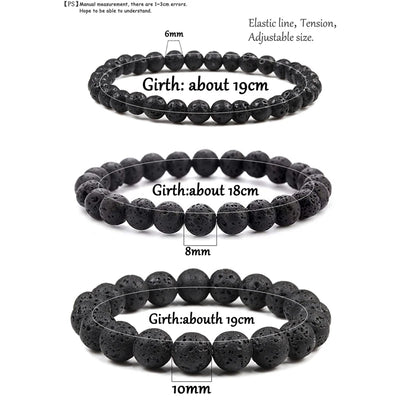Natural Stone Bead Bracelet with Volcanic Lava - Smarsty