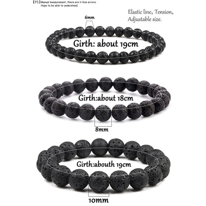 Natural Stone Bead Bracelet with Volcanic Lava - Smarsty