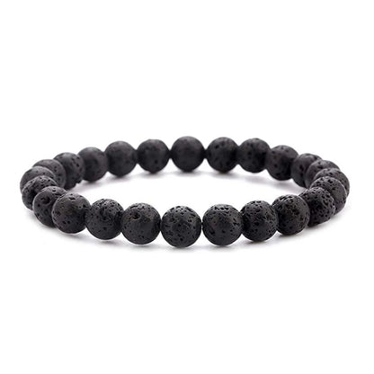 Natural Stone Bead Bracelet with Volcanic Lava - Smarsty