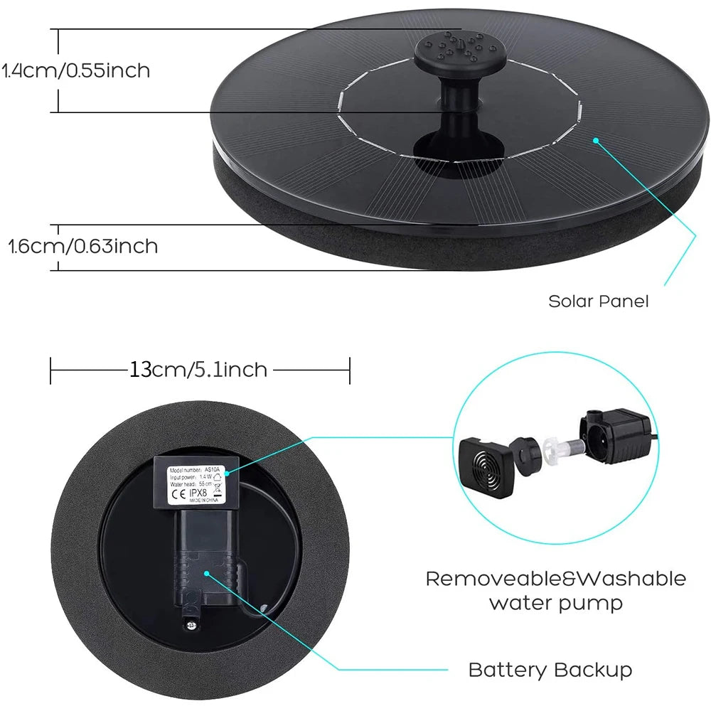 Solar Powered Mini Water Fountain for Garden Decoration - Smarsty