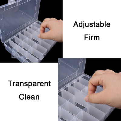 Adjustable Plastic Jewelry Storage Box with 10 Compartment Slots - Smarsty