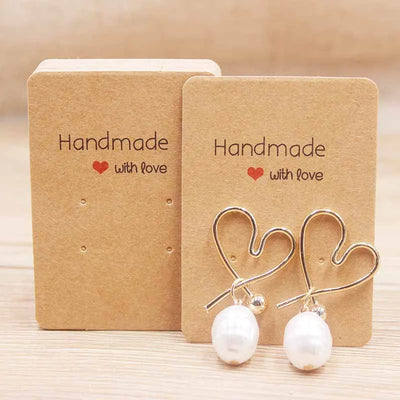 Handmade Paper Earring Cards Pack of 50 Ideal for DIY Jewelry - Smarsty
