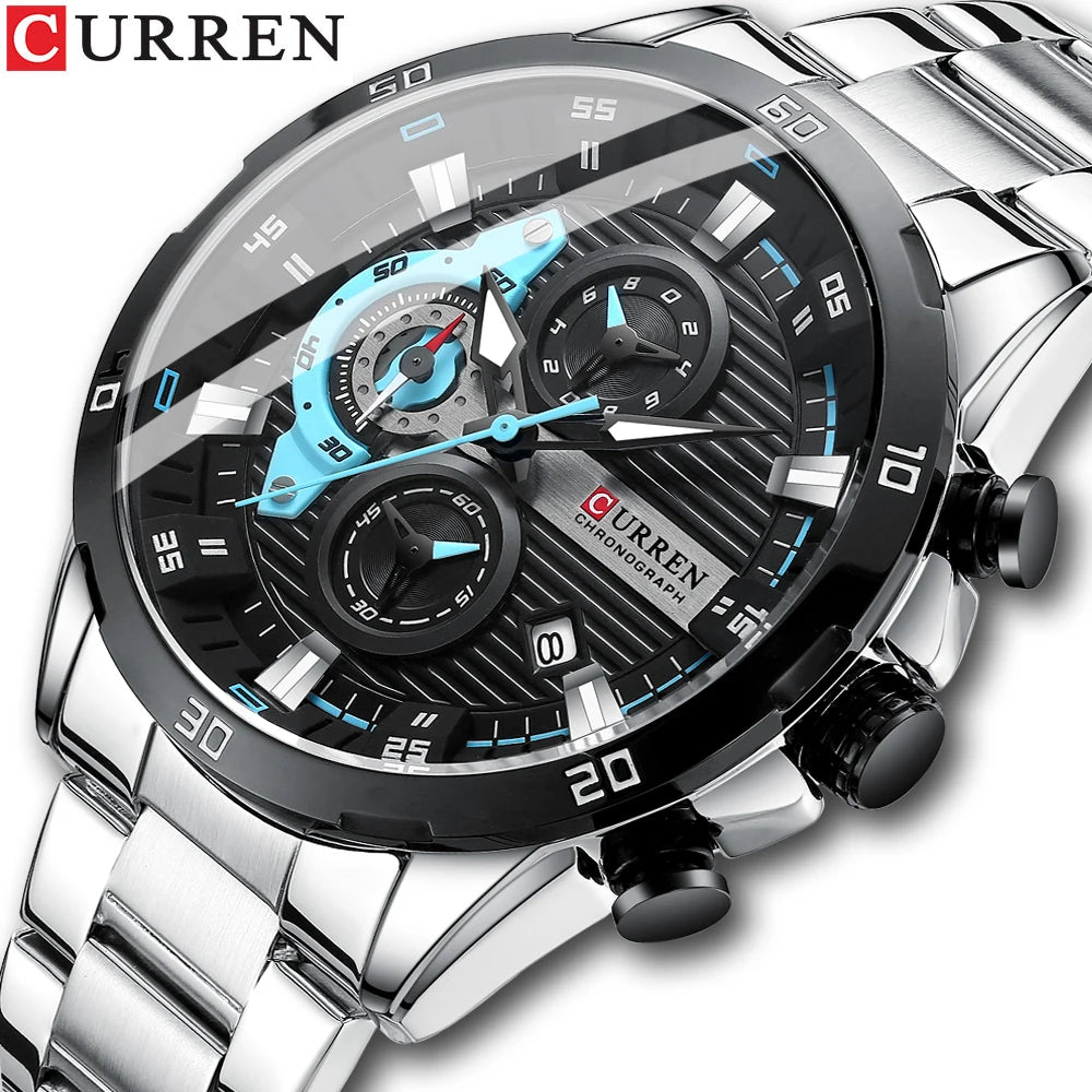 Curren Stainless Steel Men's Watch with Luminous Dial - Smarsty